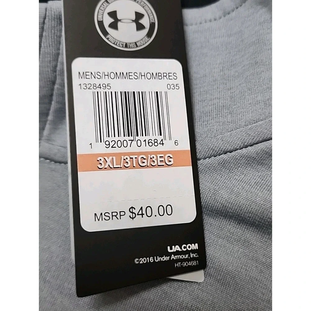 Under Armour Mens HeatGear‎ 2.0 1/2 Zip Pullover Grey 1328495-035 3XL NWT